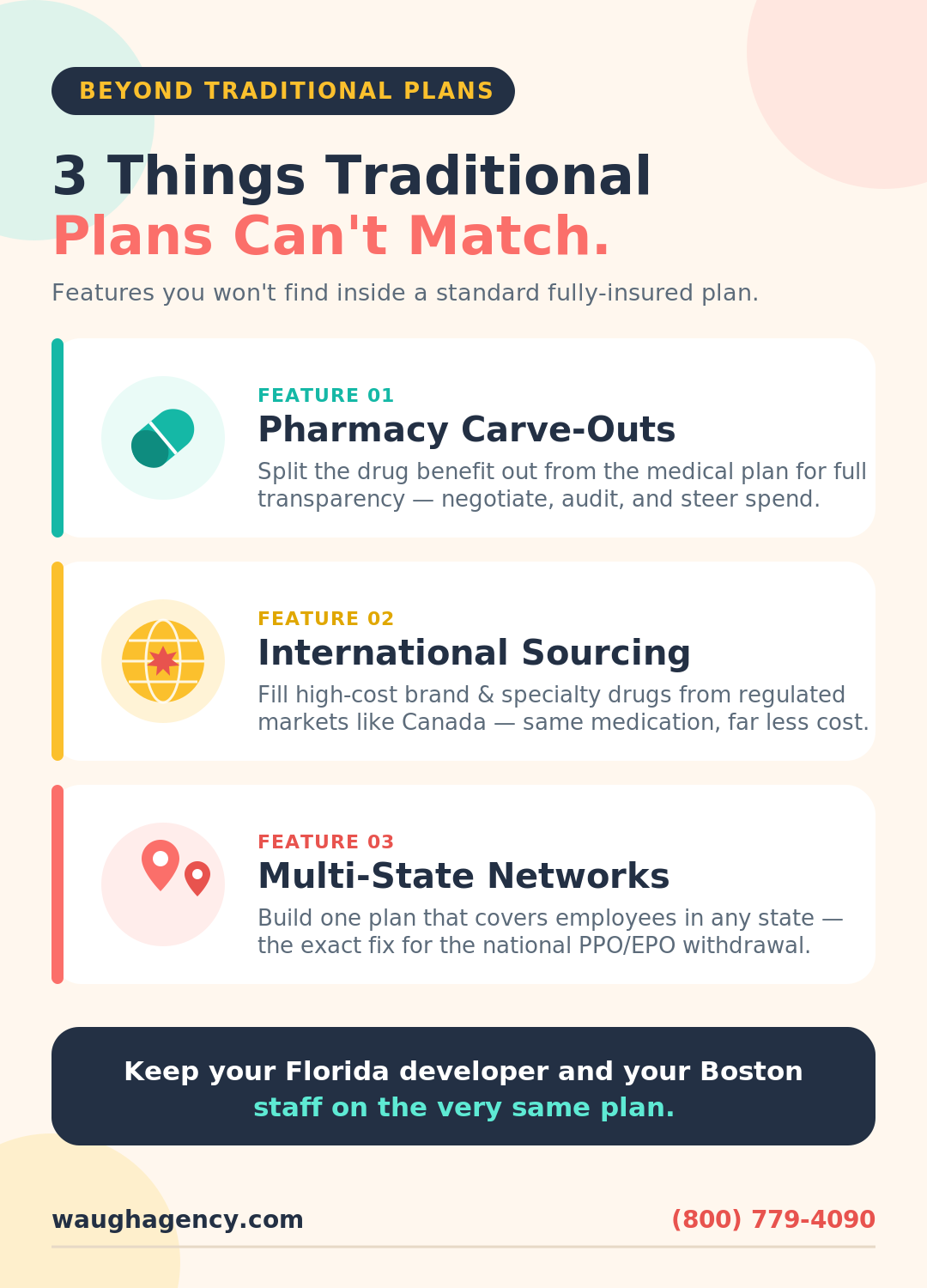 A Self Funded Health Plan has features that are unavailable in traditional fully insured plans Advantages of a Self Funded health plan